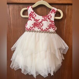 Baby Girl Red & White Dress